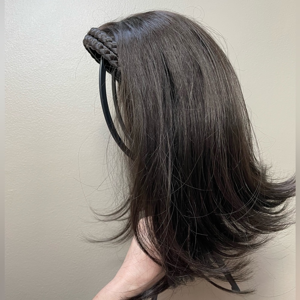 Double braid headband hair extension